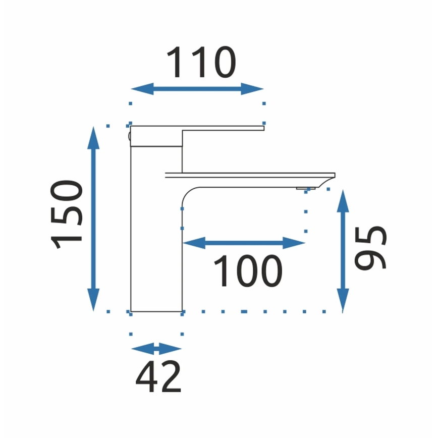 REA-B9986 - Grifo de lavabo STORM 15 cm negro mate