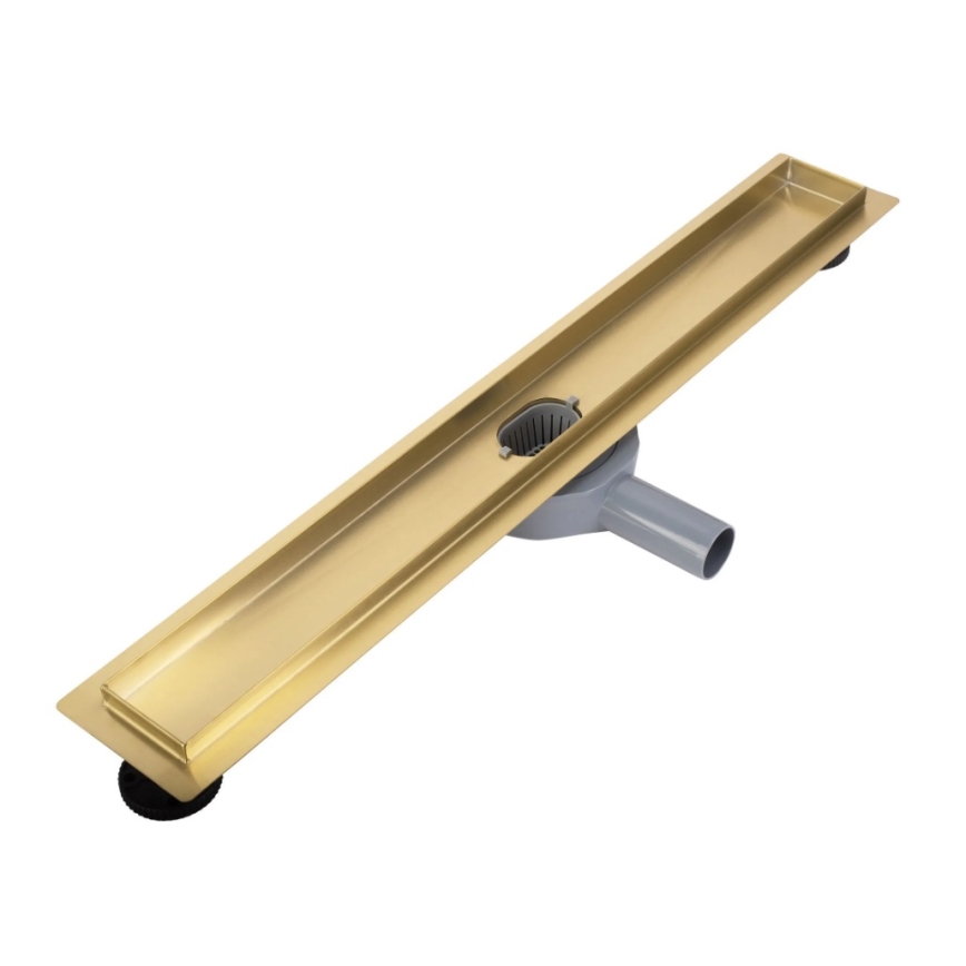 REA-G2703 - Canal de desagüe NEOX PRO 80 cm acero inoxidable/oro cepillado