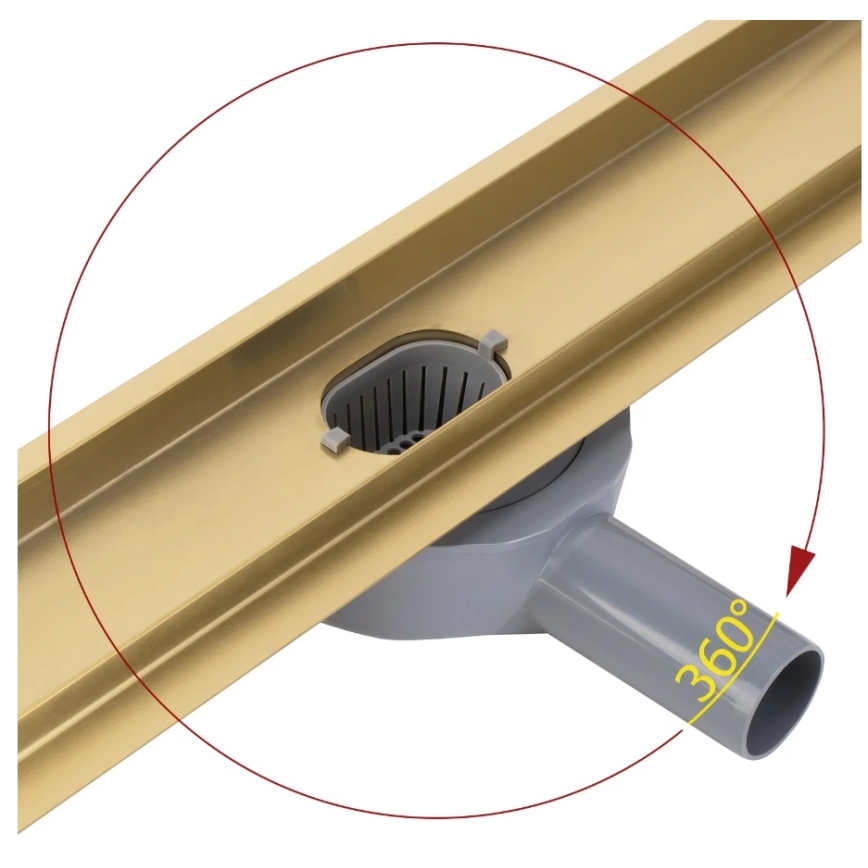 REA-G2703 - Canal de desagüe NEOX PRO 80 cm acero inoxidable/oro cepillado
