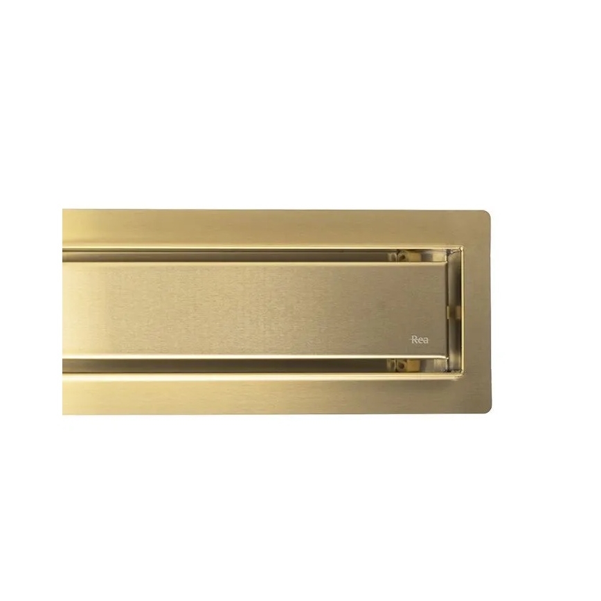 REA-G2704 - Canaleta de desagüe NEOX PRO 90 cm acero inoxidable/dorado cepillado