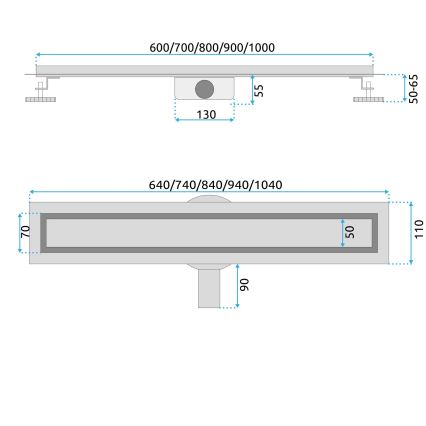 REA-G2743 - Canaleta de desagüe NEOX PRO 60 cm dorada