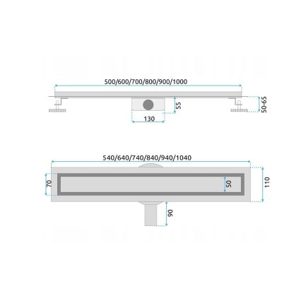 REA-G5807 - Canal de desagüe NEOX PRO 60 cm, acero inoxidable
