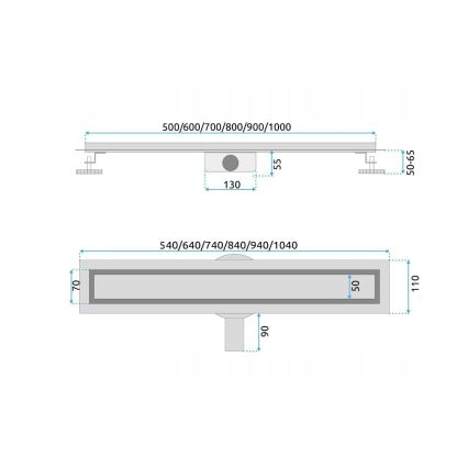 REA-G7803 - Canaleta de desagüe NEOX PRO 80 cm acero inoxidable/negro