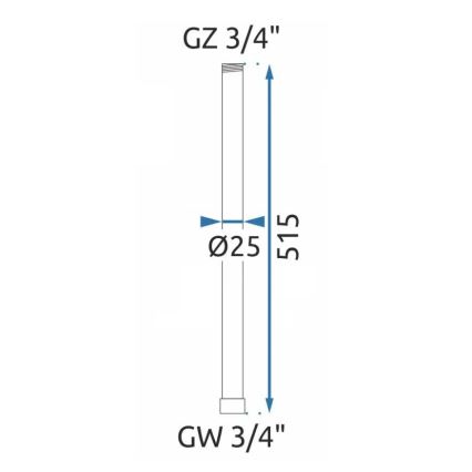 REA-K0880 - Barra de extensión para kit de ducha/bañera 51,5 cm, negro mate