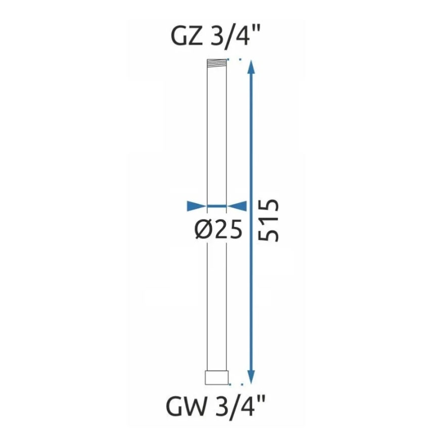 REA-K0880 - Barra de extensión para kit de ducha/bañera 51,5 cm, negro mate