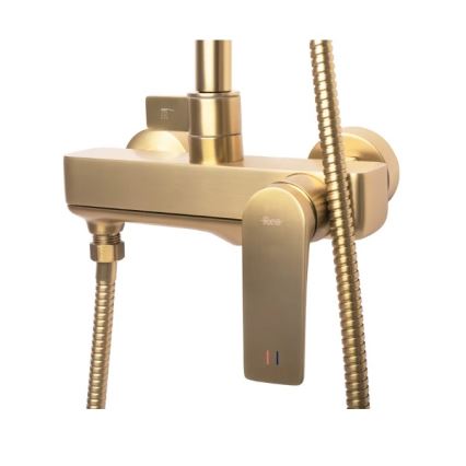 REA-P2400 - Kit de ducha con grifería AVALON, acabado oro cepillado