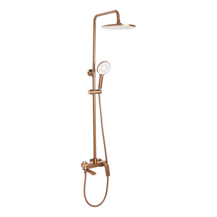 REA-P2418 - Juego de ducha con grifo AVALON en cobre cepillado