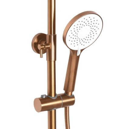 REA-P2418 - Juego de ducha con grifo AVALON en cobre cepillado