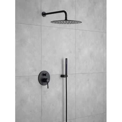 REA-P4100 - Juego de ducha con grifo empotrado LUNGO negro