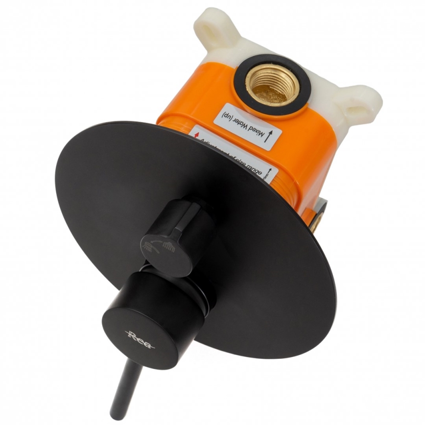 REA-P4100 - Juego de ducha con grifo empotrado LUNGO negro