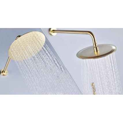 REA-P4110 - Juego de ducha LUNGO con grifería empotrada, acabado dorado