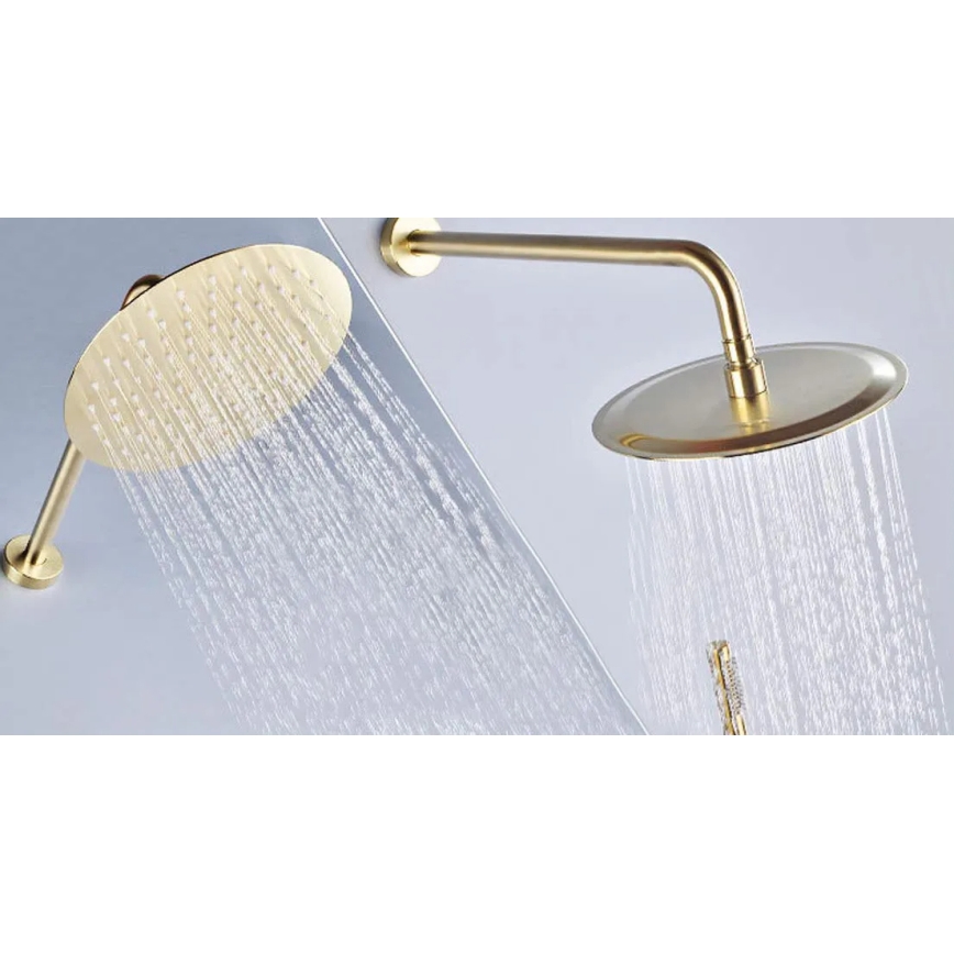 REA-P4110 - Juego de ducha LUNGO con grifería empotrada, acabado dorado