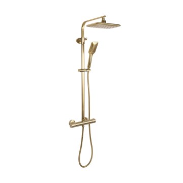 REA-P5004 - Set de ducha con grifería termostática TOM, acabado oro cepillado