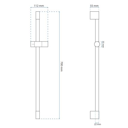 REA-P5981 - Soporte para ducha de mano 70 cm, dorado