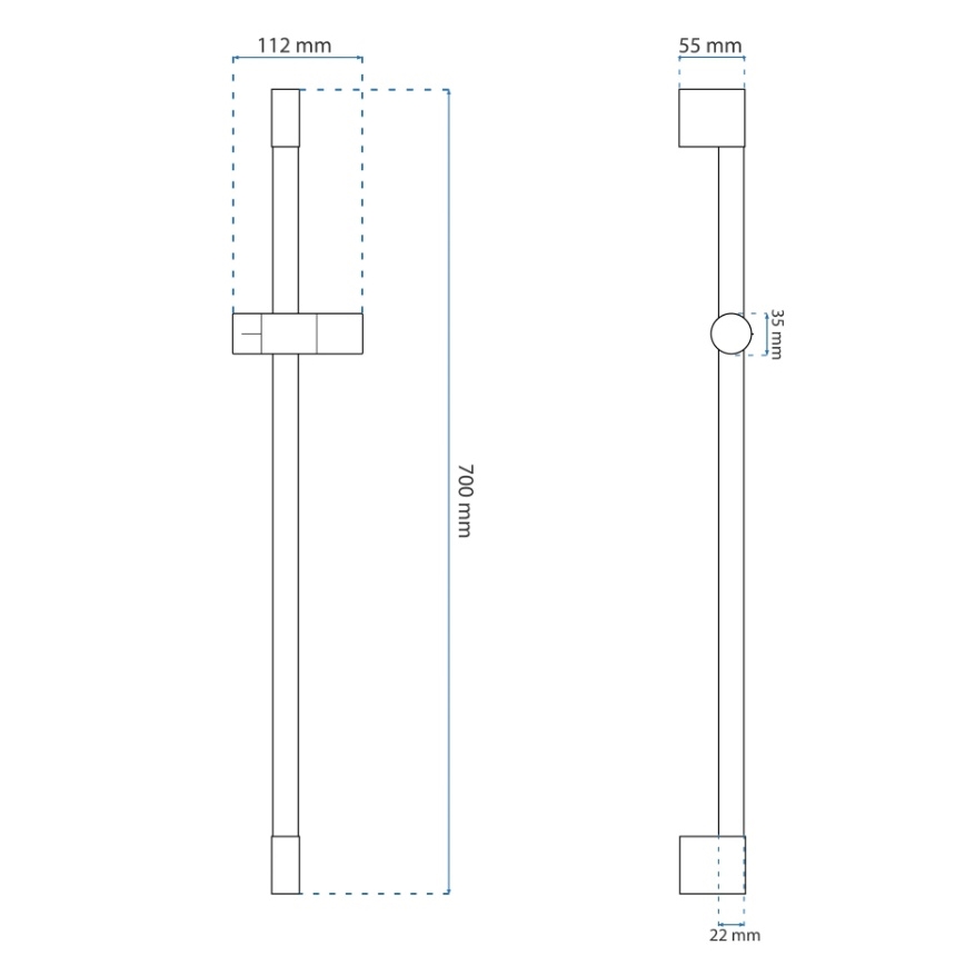 REA-P5981 - Soporte para ducha de mano 70 cm, dorado
