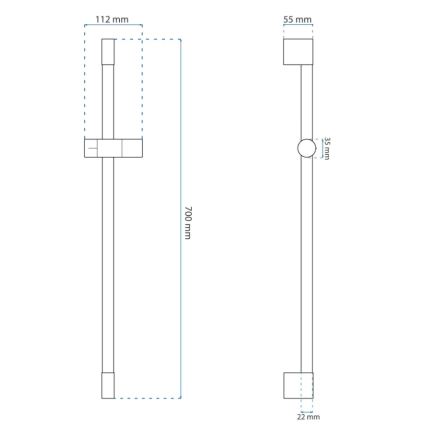 REA-P6500 - Soporte para ducha de mano de 70 cm, acabado oro cepillado