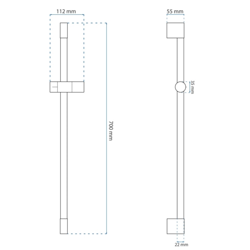 REA-P6500 - Soporte para ducha de mano de 70 cm, acabado oro cepillado
