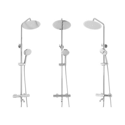 REA-P6607 - Juego de ducha con grifo termostático LUNGO cromo brillante