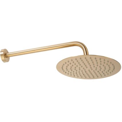 REA-P6609 - Set de ducha con grifo termostático empotrado LUNGO, acabado en oro cepillado