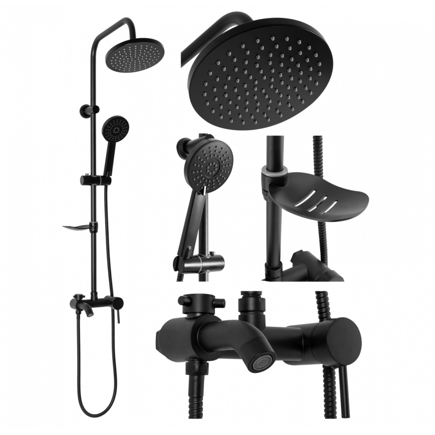 REA-P7005 - Set de ducha LUIS negro mate