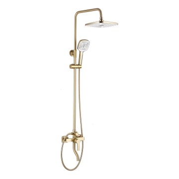 REA-P7841 - Juego de ducha ARGUS con grifo mezclador, acabado oro cepillado