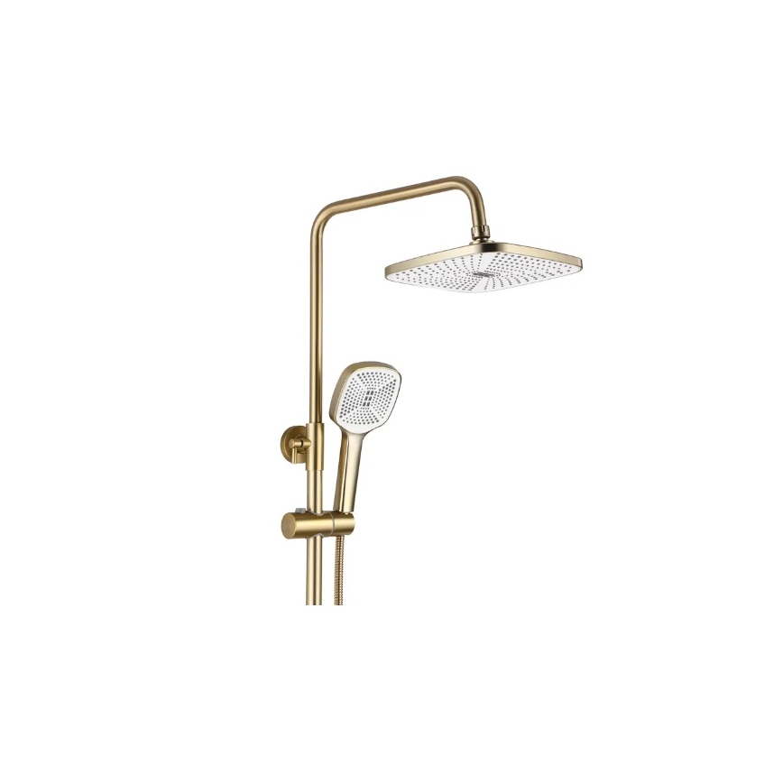 REA-P7841 - Juego de ducha ARGUS con grifo mezclador, acabado oro cepillado