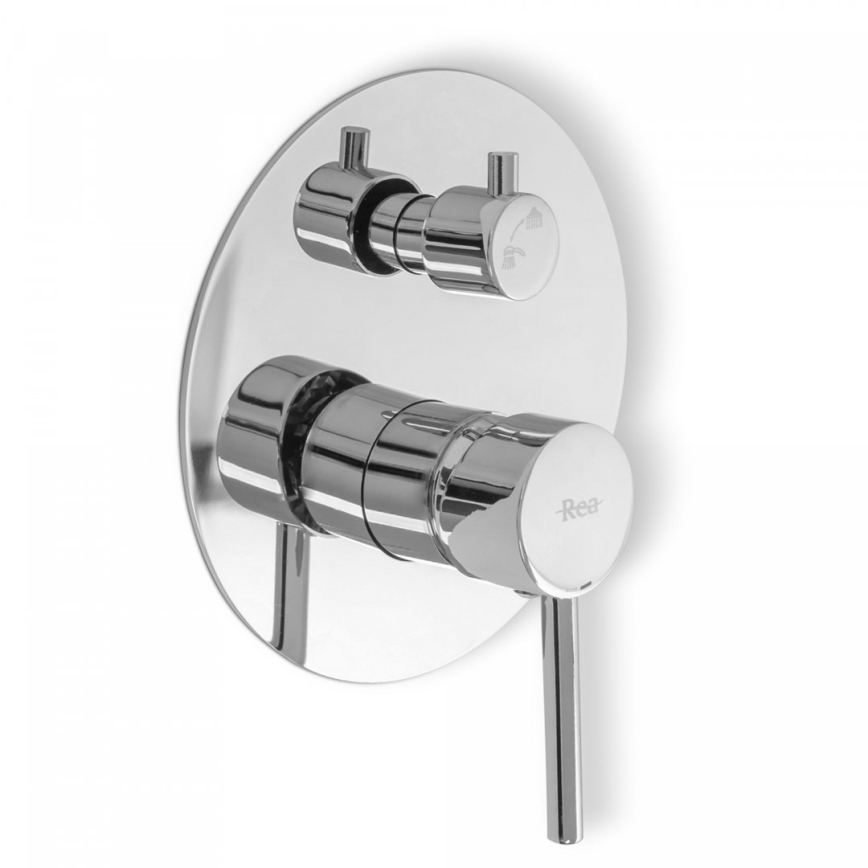 REA-P8007 - Set de ducha con grifería empotrada LUNGO, cromado brillante