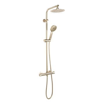 REA-P8413 - Juego de ducha con grifo termostático BLISS en oro cepillado