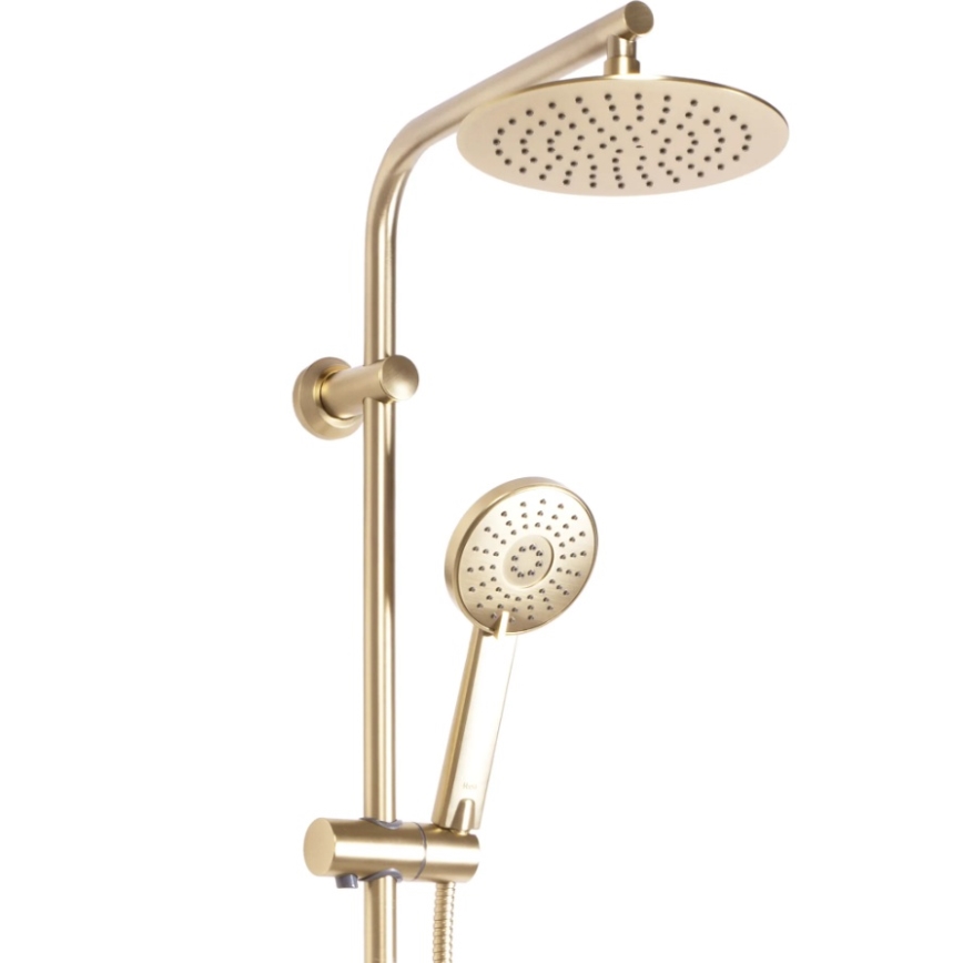 REA-P8413 - Juego de ducha con grifo termostático BLISS en oro cepillado