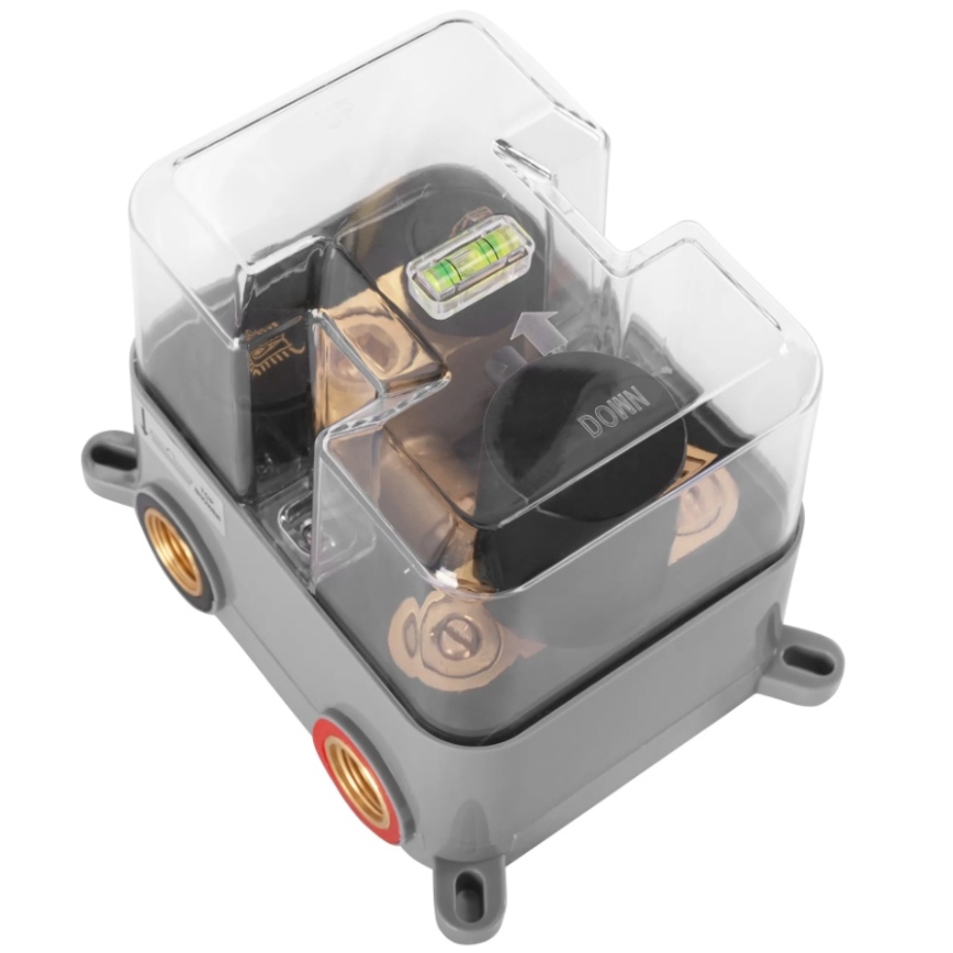REA-P8551 - Conjunto de ducha LUNGO con mezclador termostático empotrado, acabado en oro cepillado