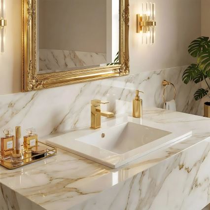 REA-U0040 - Lavabo encastrado DAFNE 46,5x76 cm cerámica/blanco brillante