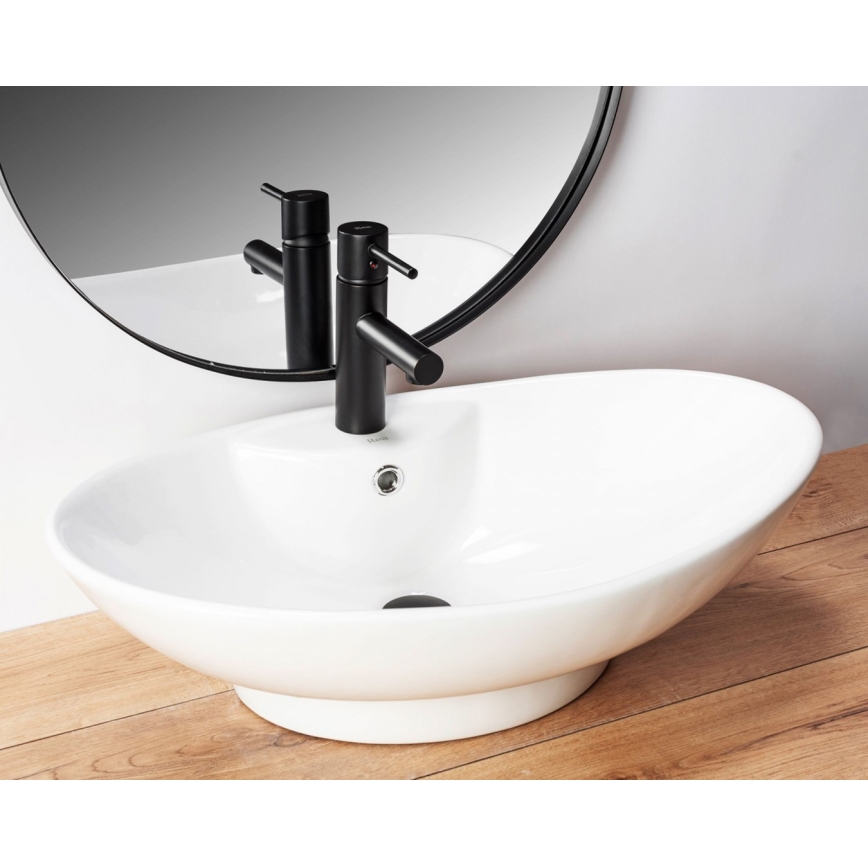 REA-U0160 - Lavabo sobre encimera ROSA 38,5x58,5 cm cerámica/blanco brillante