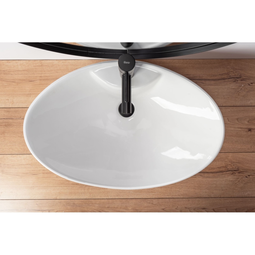 REA-U0160 - Lavabo sobre encimera ROSA 38,5x58,5 cm cerámica/blanco brillante