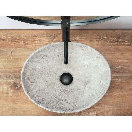 REA-U0165 - Lavabo para encimera SOFIA 34,5x41 cm cerámica/piedra clara