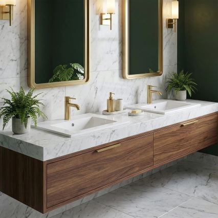 REA-U0190 - Lavabo empotrado DAFNE 46,5x72 cm cerámica/blanco brillante