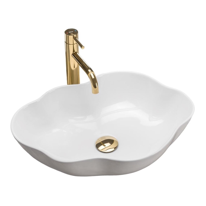 REA-U0265 - Lavabo sobre encimera PEARL 38x50,5 cm cerámica/blanco brillante