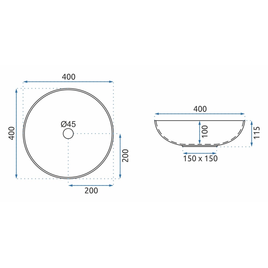 REA-U0267 - Lavabo sobre encimera ARTE Ø 40 cm cerámica/diseño ornamental