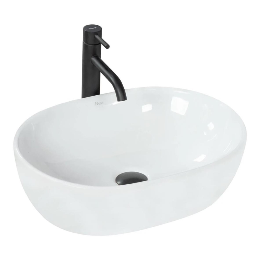 REA-U0416 - Lavabo para encimera AMELIA 34,5x48 cm cerámica/blanco brillante
