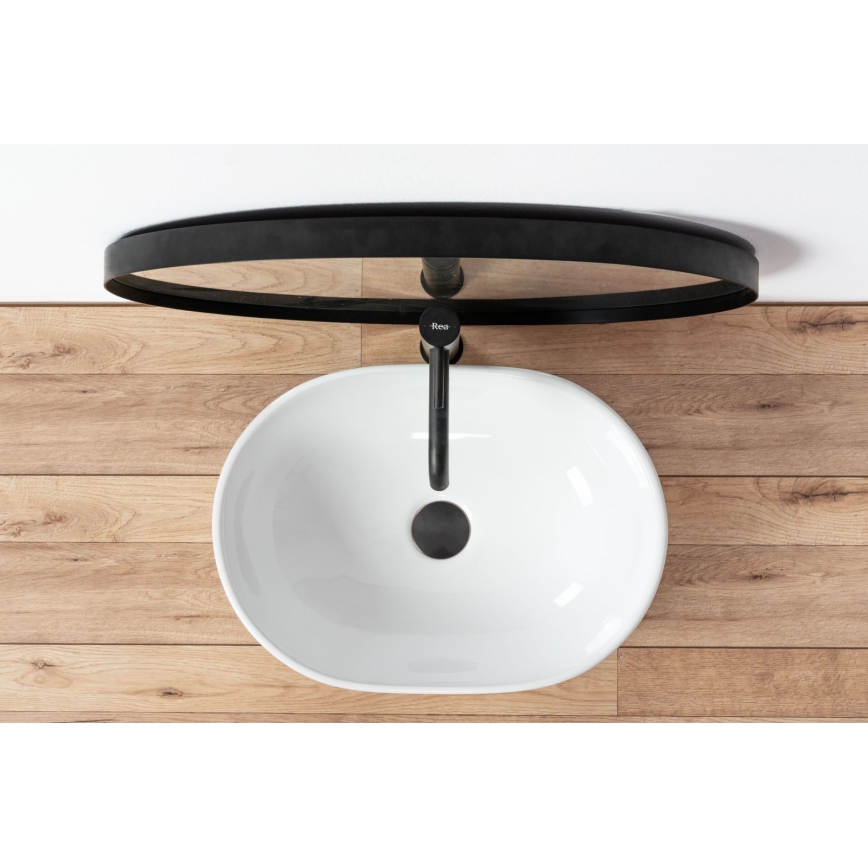 REA-U0416 - Lavabo para encimera AMELIA 34,5x48 cm cerámica/blanco brillante