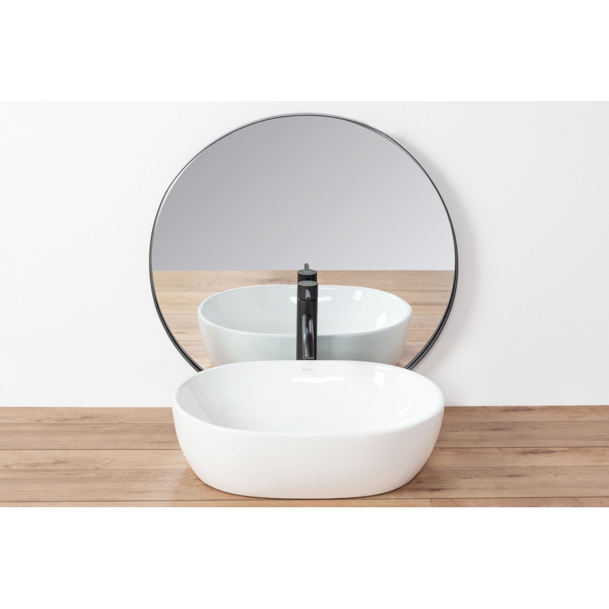 REA-U0416 - Lavabo para encimera AMELIA 34,5x48 cm cerámica/blanco brillante