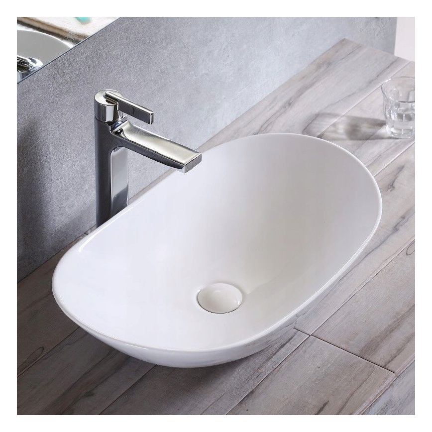 REA-U0441 - Lavabo sobre encimera ROYAL 35,5x61,5 cm cerámica/blanco brillante