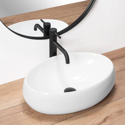 REA-U0462 - Lavabo de encimera LINDA 34x48,5 cm cerámica/blanco brillante