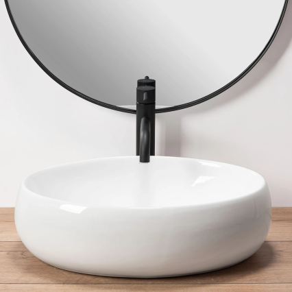 REA-U0462 - Lavabo de encimera LINDA 34x48,5 cm cerámica/blanco brillante
