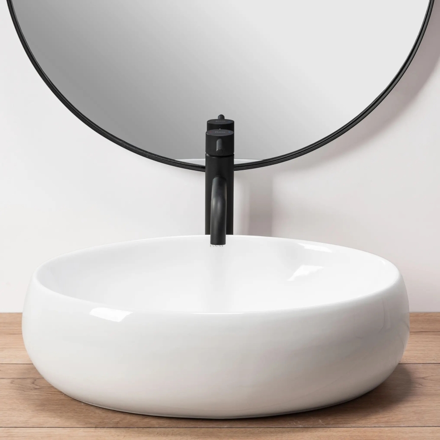 REA-U0462 - Lavabo de encimera LINDA 34x48,5 cm cerámica/blanco brillante