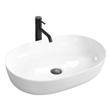 REA-U0563 - Lavabo para encimera CLEO 41x81 cm cerámica/blanco brillante