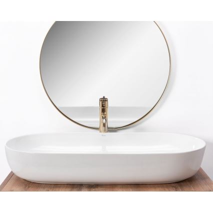 REA-U0563 - Lavabo para encimera CLEO 41x81 cm cerámica/blanco brillante