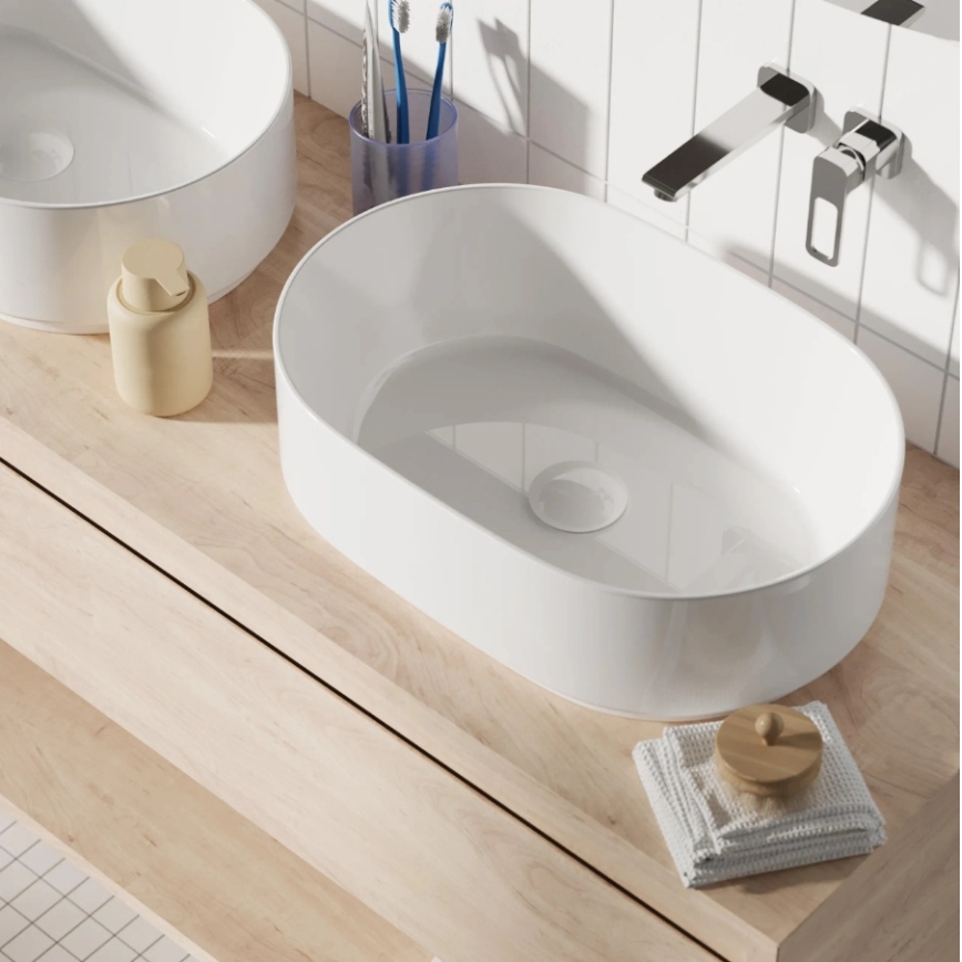 REA-U0600 - Lavabo sobre encimera ALMA 36x57 cm cerámica/blanco brillante
