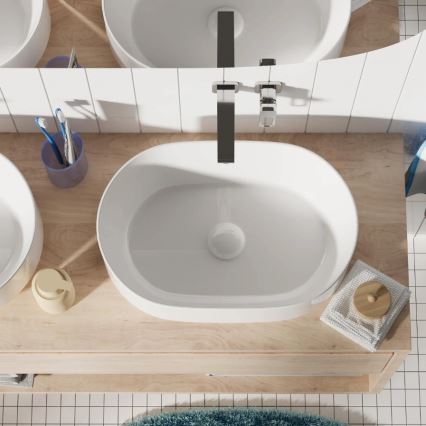REA-U0600 - Lavabo sobre encimera ALMA 36x57 cm cerámica/blanco brillante