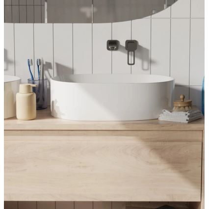 REA-U0600 - Lavabo sobre encimera ALMA 36x57 cm cerámica/blanco brillante