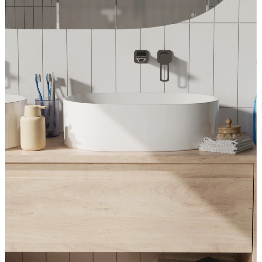 REA-U0600 - Lavabo sobre encimera ALMA 36x57 cm cerámica/blanco brillante